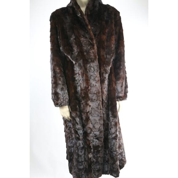 Vintage Genuine Brown Mink Fur Coat Luxury Soft Midi Classic Timeless Size S - Picture 5 of 16